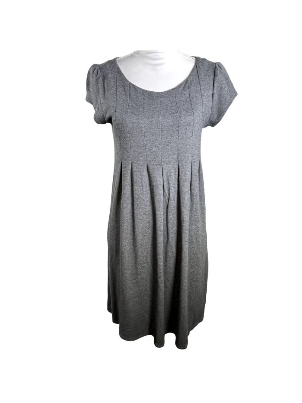 Gap Gray Fit Flare Dress Womens Medium Stretch Casual